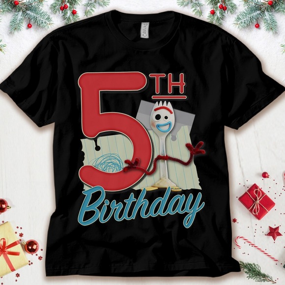 Disney Toy Story 4 Forky 5th Birthday Unisex Adult T-shirt Kid Shirt - Picture 1 of 2